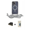MARSİLYAN™- iPhone 13 Pro Max Kılıf Eksen Özel Seri - Siyah 6D Mat Seramik Hayalet Nano Ekran Koruyucu + Raze Metal Kamera Lens - GD