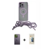 MARSİLYAN™- iPhone 13 Pro Max Kılıf Eksen Özel Seri - Siyah 6D Mat Seramik Hayalet Nano Ekran Koruyucu + Yeşil Neon Fosforlu Kamera Lens