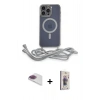 MARSİLYAN™- iPhone 13 Pro Max Kılıf Eksen Özel Seri - Siyah Bilvis 3D Cam Ekran Koruyucu + Pers Alüminyum Kamera Lens - GI