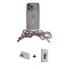 MARSİLYAN™- iPhone 13 Pro Max Kılıf Eksen Özel Seri - Siyah Bilvis 3D Cam Ekran Koruyucu + Rainbow Kamera Lens Koruma Cam - BZ