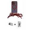 MARSİLYAN™- iPhone 13 Pro Max Kılıf Eksen Özel Seri - Siyah Bilvis 3D Cam Ekran Koruyucu + Rainbow Kamera Lens Koruma Cam - KI