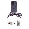 MARSİLYAN™- iPhone 13 Pro Max Kılıf Eksen Özel Seri - Siyah Bilvis 3D Cam Ekran Koruyucu + Rainbow Kamera Lens Koruma Cam - KI