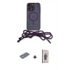 MARSİLYAN™- iPhone 13 Pro Max Kılıf Eksen Özel Seri - Siyah Bilvis 3D Cam Ekran Koruyucu + Renkli Kamera Lens Koruma Cam - SI