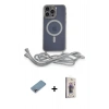MARSİLYAN™- iPhone 13 Pro Max Kılıf Eksen Özel Seri - Siyah Bilvis 3D Cam Ekran Koruyucu + Shine Kamera Lens Koruma Cam - GI