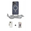 MARSİLYAN™- iPhone 13 Pro Max Kılıf Eksen Özel Seri - Siyah Bilvis 3D Cam Ekran Koruyucu + Shine Kamera Lens - GD
