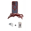 MARSİLYAN™- iPhone 13 Pro Max Kılıf Eksen Özel Seri - Siyah Bilvis 3D Cam Ekran Koruyucu + Pers Alüminyum Kamera Lens - SABE
