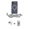 MARSİLYAN™- iPhone 13 Pro Max Kılıf Eksen Özel Seri - Siyah Bilvis 3D Cam Ekran Koruyucu + Pers Alüminyum Kamera Lens - SABE