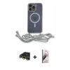 MARSİLYAN™- iPhone 13 Pro Max Kılıf Eksen Özel Seri - Siyah Bilvis 3D Mat Cam Ekran Koruyucu + Raze Metal Kamera Lens - GD