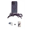 MARSİLYAN™- iPhone 13 Pro Max Kılıf Eksen Özel Seri - Siyah Bilvis 3D Mat Cam Ekran Koruyucu + Lacivert Pers Alüminyum Kamera Lens