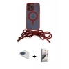 MARSİLYAN™- iPhone 13 Pro Max Kılıf Eksen Özel Seri - Siyah Bilvis 3D Mat Cam Ekran Koruyucu + Lacivert Pers Alüminyum Kamera Lens