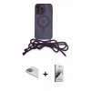 MARSİLYAN™- iPhone 13 Pro Max Kılıf Eksen Özel Seri - Siyah Bilvis 3D Mat Cam Ekran Koruyucu + Pers Alüminyum Kamera Lens - SABE