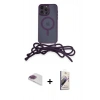 MARSİLYAN™- iPhone 13 Pro Max Kılıf Eksen Özel Seri - Siyah Bilvis 3D Mat Cam Ekran Koruyucu + Pers Alüminyum Kamera Lens - GI