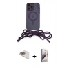 MARSİLYAN™- iPhone 13 Pro Max Kılıf Eksen Özel Seri - Siyah Bilvis 3D Mat Cam Ekran Koruyucu + Pers Alüminyum Kamera Lens - GD
