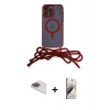 MARSİLYAN™- iPhone 13 Pro Max Kılıf Eksen Özel Seri - Siyah Bilvis 3D Mat Cam Ekran Koruyucu + Pers Alüminyum Kamera Lens - GI