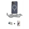 MARSİLYAN™- iPhone 13 Pro Max Kılıf Eksen Özel Seri - Siyah Bilvis 3D Mat Cam Ekran Koruyucu + Rainbow Kamera Lens Koruma Cam - MI