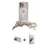 MARSİLYAN™- iPhone 13 Pro Max Kılıf Eksen Özel Seri - Siyah Bilvis 3D Mat Cam Ekran Koruyucu + Rainbow Kamera Lens Koruma Cam - MI