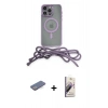MARSİLYAN™- iPhone 13 Pro Max Kılıf Eksen Özel Seri - Siyah Bilvis 3D Mat Cam Ekran Koruyucu + Renkli Kamera Lens Koruma Cam - MI