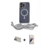 MARSİLYAN™- iPhone 13 Pro Max Kılıf Eksen Özel Seri - Siyah Bilvis 3D Mat Cam Ekran Koruyucu + Rainbow Kamera Lens Koruma Cam - REGD