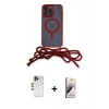 MARSİLYAN™- iPhone 13 Pro Max Kılıf Eksen Özel Seri - Siyah Bilvis 3D Mat Cam Ekran Koruyucu + Shine Kamera Lens - GD