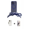 MARSİLYAN™- iPhone 13 Pro Max Kılıf Eksen Özel Seri - Siyah Bilvis 3D Mat Cam Ekran Koruyucu + Shine Kamera Lens - GD