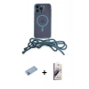 MARSİLYAN™- iPhone 13 Pro Max Kılıf Eksen Özel Seri - Siyah Bilvis 3D Mat Cam Ekran Koruyucu + Shine Kamera Lens Koruma Cam - MI