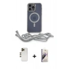 MARSİLYAN™- iPhone 13 Pro Max Kılıf Eksen Özel Seri - Siyah Bilvis 3D Mat Cam Ekran Koruyucu + Shine Kamera Lens - GD