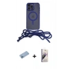 MARSİLYAN™- iPhone 13 Pro Max Kılıf Eksen Özel Seri - Siyah Bilvis 3D Mat Cam Ekran Koruyucu + Shine Kamera Lens Koruma Cam - MI