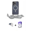 MARSİLYAN™- iPhone 13 Pro Max Kılıf Eksen Özel Seri - Siyah Bilvis 5in1 3D Magic Cam Ekran Koruyucu + Pers Alüminyum Kamera Lens - LT