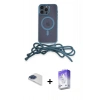 MARSİLYAN™- iPhone 13 Pro Max Kılıf Eksen Özel Seri - Siyah Bilvis 5in1 3D Magic Cam Ekran Koruyucu + Pers Alüminyum Kamera Lens - LT