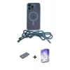 MARSİLYAN™- iPhone 13 Pro Max Kılıf Eksen Özel Seri - Siyah Bilvis 5in1 3D Magic Cam Ekran Koruyucu + Pembe Renkli Kamera Lens Koruma Cam