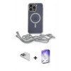 MARSİLYAN™- iPhone 13 Pro Max Kılıf Eksen Özel Seri - Siyah Bilvis 5in1 3D Magic Cam Ekran Koruyucu + Pers Alüminyum Kamera Lens - SABE