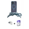 MARSİLYAN™- iPhone 13 Pro Max Kılıf Eksen Özel Seri - Siyah Bilvis 5in1 3D Magic Cam Ekran Koruyucu + Pers Alüminyum Kamera Lens - SABE