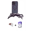 MARSİLYAN™- iPhone 13 Pro Max Kılıf Eksen Özel Seri - Siyah Bilvis 5in1 3D Magic Cam Ekran Koruyucu + Pers Alüminyum Kamera Lens - KI