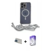 MARSİLYAN™- iPhone 13 Pro Max Kılıf Eksen Özel Seri - Siyah Bilvis 5in1 3D Magic Cam Ekran Koruyucu + Rainbow Kamera Lens Koruma Cam - MI