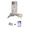 MARSİLYAN™- iPhone 13 Pro Max Kılıf Eksen Özel Seri - Siyah Bilvis 5in1 3D Magic Cam Ekran Koruyucu + Rainbow Kamera Lens Koruma Cam - BZ