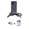 MARSİLYAN™- iPhone 13 Pro Max Kılıf Eksen Özel Seri - Siyah Bilvis 5in1 3D Magic Cam Ekran Koruyucu + Rainbow Kamera Lens Koruma Cam - MI