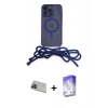 MARSİLYAN™- iPhone 13 Pro Max Kılıf Eksen Özel Seri - Siyah Bilvis 5in1 3D Magic Cam Ekran Koruyucu + Rainbow Kamera Lens Koruma Cam - MI