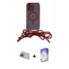 MARSİLYAN™- iPhone 13 Pro Max Kılıf Eksen Özel Seri - Siyah Bilvis 5in1 3D Magic Cam Ekran Koruyucu + Rainbow Kamera Lens Koruma Cam - MI