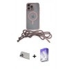 MARSİLYAN™- iPhone 13 Pro Max Kılıf Eksen Özel Seri - Siyah Bilvis 5in1 3D Magic Cam Ekran Koruyucu + Rainbow Kamera Lens Koruma Cam - MR