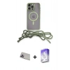 MARSİLYAN™- iPhone 13 Pro Max Kılıf Eksen Özel Seri - Siyah Bilvis 5in1 3D Magic Cam Ekran Koruyucu + Rainbow Kamera Lens Koruma Cam - MR