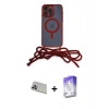 MARSİLYAN™- iPhone 13 Pro Max Kılıf Eksen Özel Seri - Siyah Bilvis 5in1 3D Magic Cam Ekran Koruyucu + Rainbow Kamera Lens Koruma Cam - MR