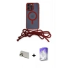 MARSİLYAN™- iPhone 13 Pro Max Kılıf Eksen Özel Seri - Siyah Bilvis 5in1 3D Magic Cam Ekran Koruyucu + Rainbow Kamera Lens Koruma Cam - REGD