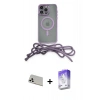 MARSİLYAN™- iPhone 13 Pro Max Kılıf Eksen Özel Seri - Siyah Bilvis 5in1 3D Magic Cam Ekran Koruyucu + Rainbow Kamera Lens Koruma Cam - BZ