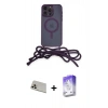 MARSİLYAN™- iPhone 13 Pro Max Kılıf Eksen Özel Seri - Siyah Bilvis 5in1 3D Magic Cam Ekran Koruyucu + Rainbow Kamera Lens Koruma Cam - REGD