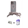 MARSİLYAN™- iPhone 13 Pro Max Kılıf Eksen Özel Seri - Siyah Bilvis 5in1 3D Magic Cam Ekran Koruyucu + Rainbow Kamera Lens Koruma Cam - BZ