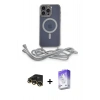 MARSİLYAN™- iPhone 13 Pro Max Kılıf Eksen Özel Seri - Siyah Bilvis 5in1 3D Magic Cam Ekran Koruyucu + Raze Metal Kamera Lens - GD