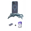 MARSİLYAN™- iPhone 13 Pro Max Kılıf Eksen Özel Seri - Siyah Bilvis 5in1 3D Magic Cam Ekran Koruyucu + Renkli Kamera Lens Koruma Cam - MI