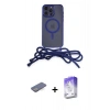 MARSİLYAN™- iPhone 13 Pro Max Kılıf Eksen Özel Seri - Siyah Bilvis 5in1 3D Magic Cam Ekran Koruyucu + Renkli Kamera Lens Koruma Cam - MI