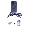 MARSİLYAN™- iPhone 13 Pro Max Kılıf Eksen Özel Seri - Siyah Bilvis 5in1 3D Magic Cam Ekran Koruyucu + Shine Kamera Lens Koruma Cam - MI