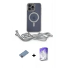 MARSİLYAN™- iPhone 13 Pro Max Kılıf Eksen Özel Seri - Siyah Bilvis 5in1 3D Magic Cam Ekran Koruyucu + Shine Kamera Lens Koruma Cam - PE